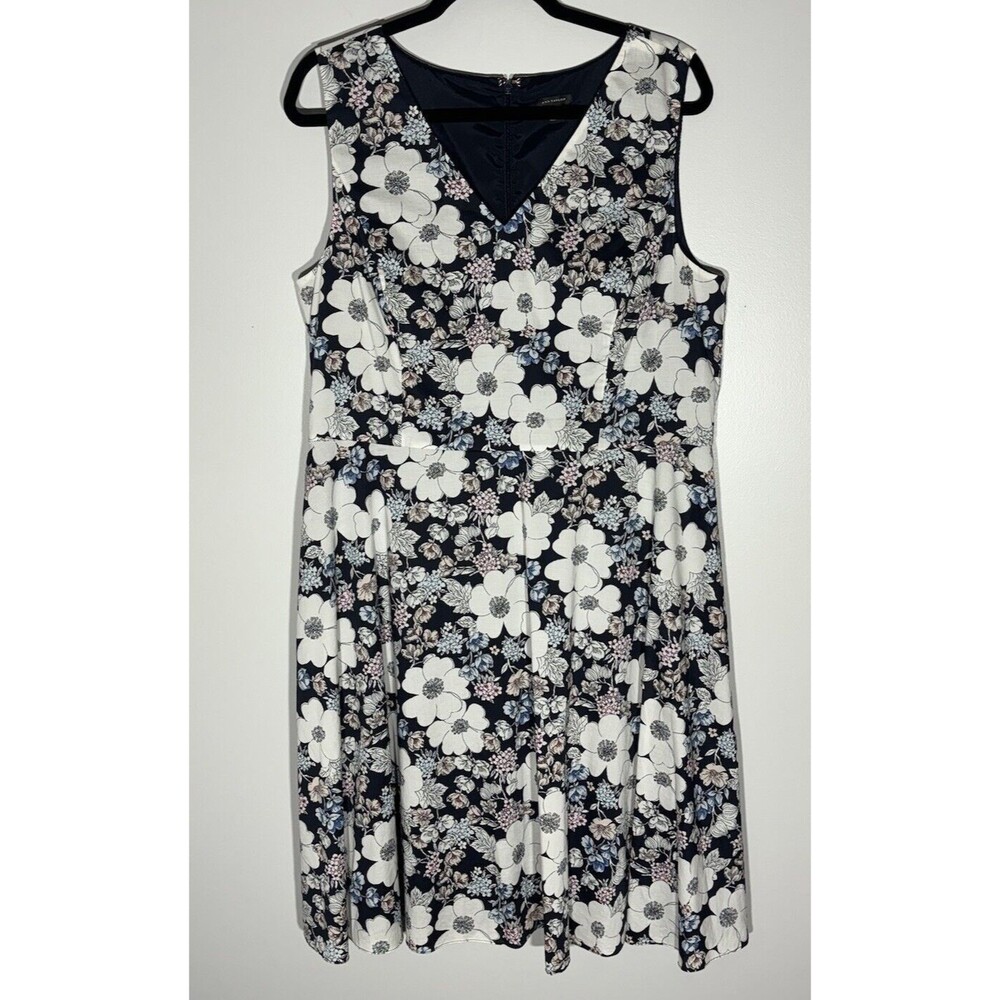 Ann Taylor Dress 16 Floral Cotton Poplin Lined Cottage Wedding Shower Modest Tea - Picture 2 of 14